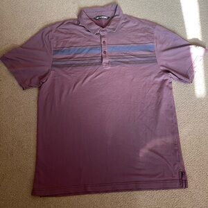 Travis Mathew Maroon Polo Shirt with Stripes